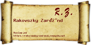 Rakovszky Zaránd névjegykártya